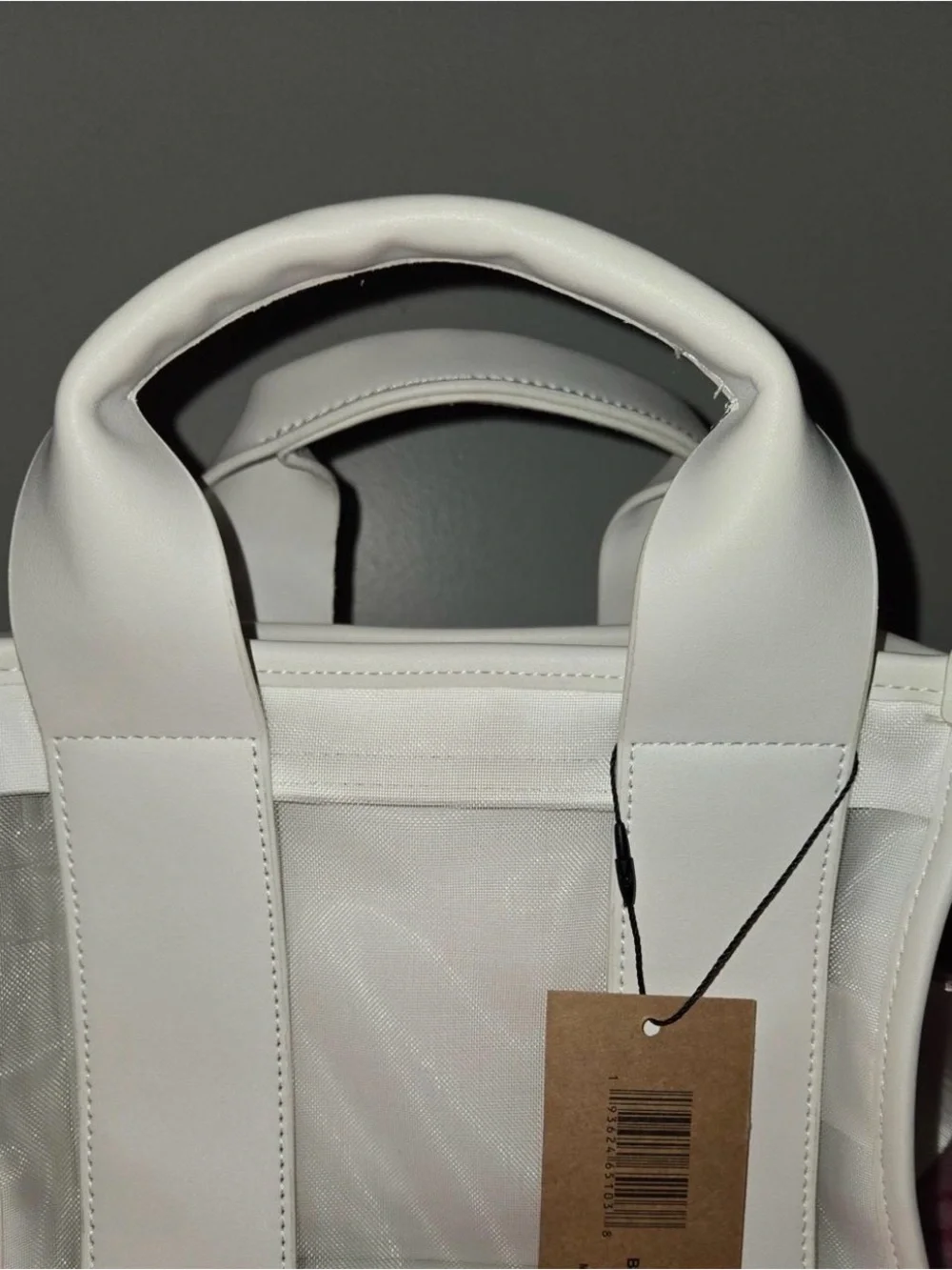 Steve Madden White Clear-Panel Crossbody Tote